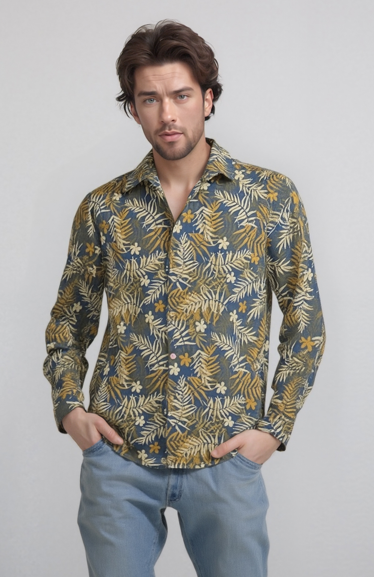 Camicia stampa tropicale 03