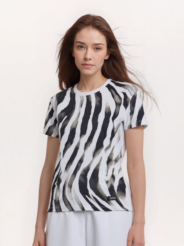 t-shirt da donna shoe zebrata